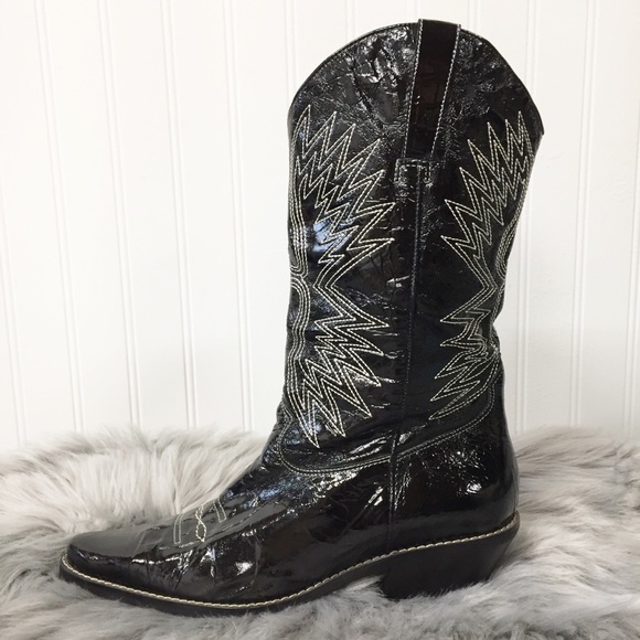 Matisse Shoes - Matisse | Black Patent Leather Cowboy Boots